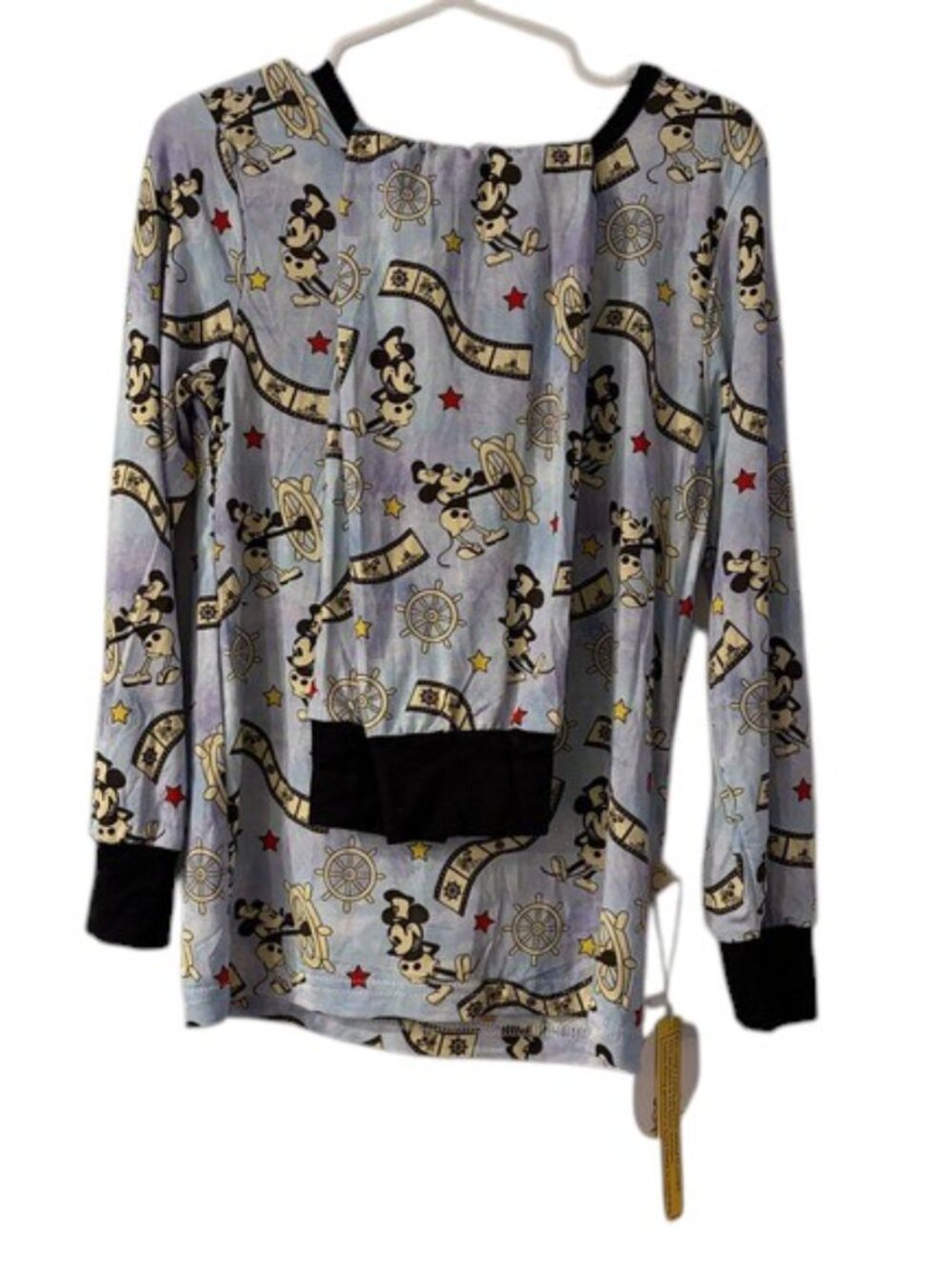 Gigi's Closet Kids 5T Steamboat Willie Mickey Mouse Bamboo Pajama Set Blue NEW
